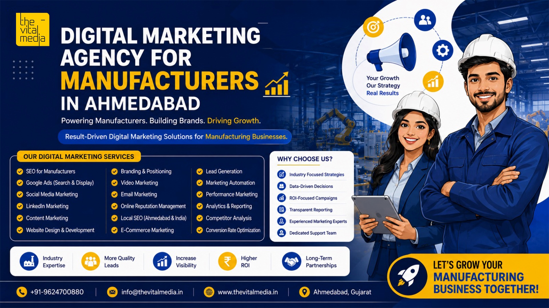 Digital Marketing Agency for Manufacturing Industry Ahmedabad | The Vital Media